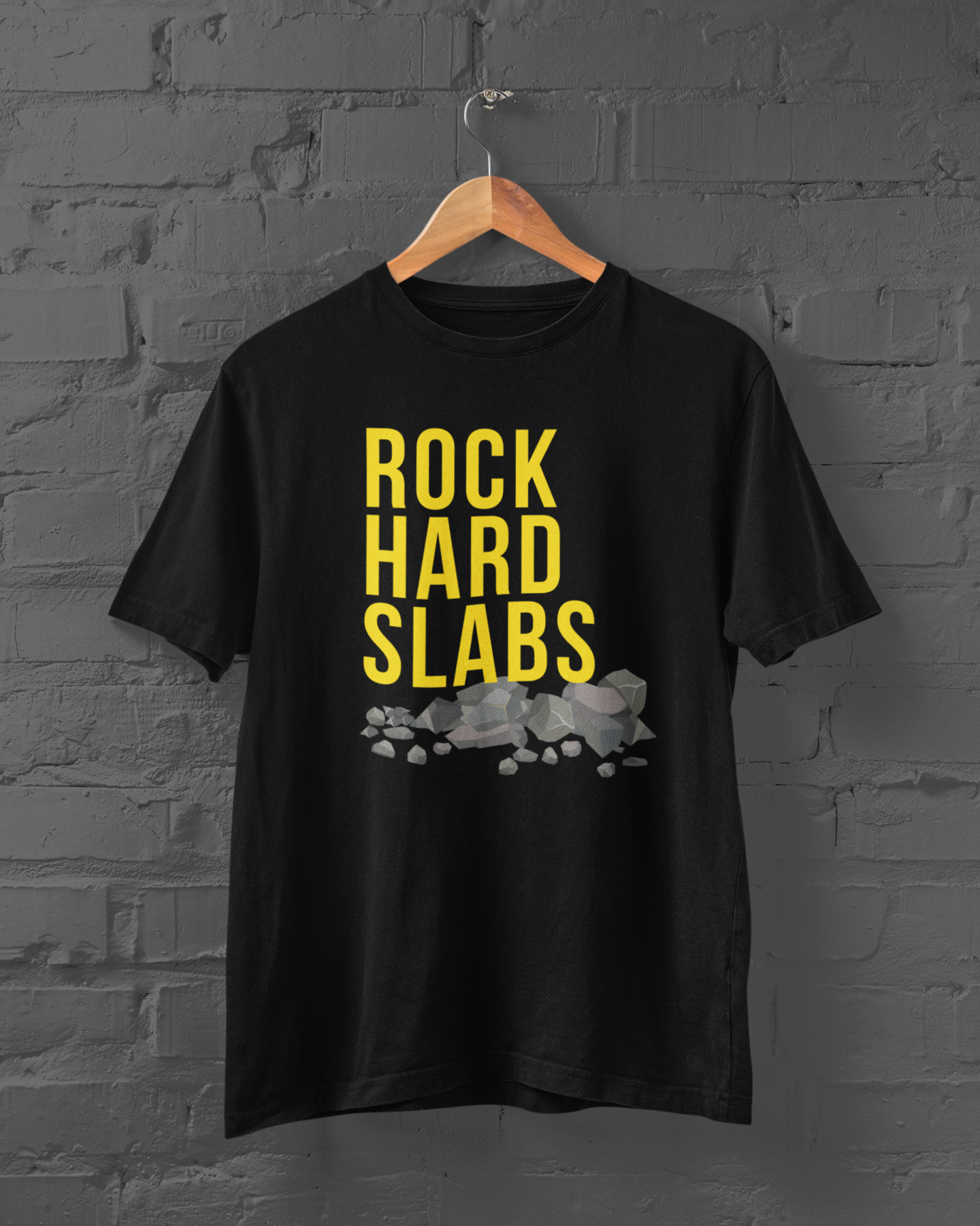 The shirt featuring the words “Rock Hard Slabs” is for those who make backyard wonderlands out of concrete, stone and rock.  After a long day of heavy lifting this shirt by Landscaper Apparel feels soft and lightweight, with the right amount of stretch.