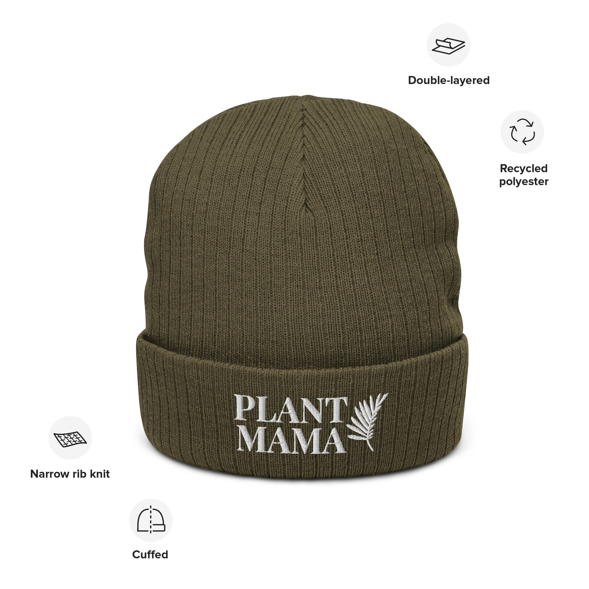 Plant Mama Ribbed Knit Beanie
